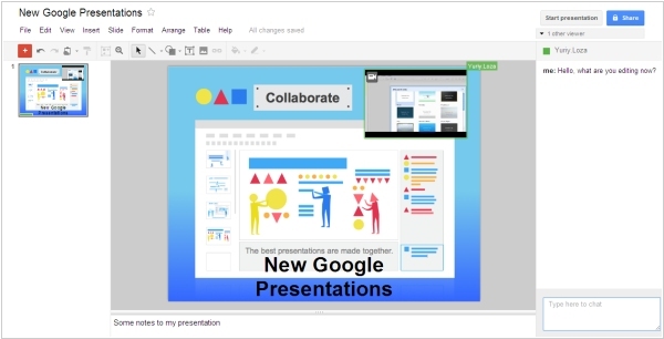 Google Presentations chat